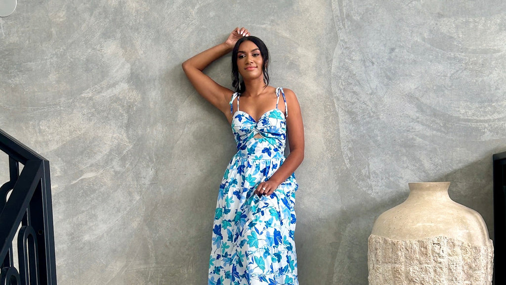 Dominique Maxi Dress - Blue Floral