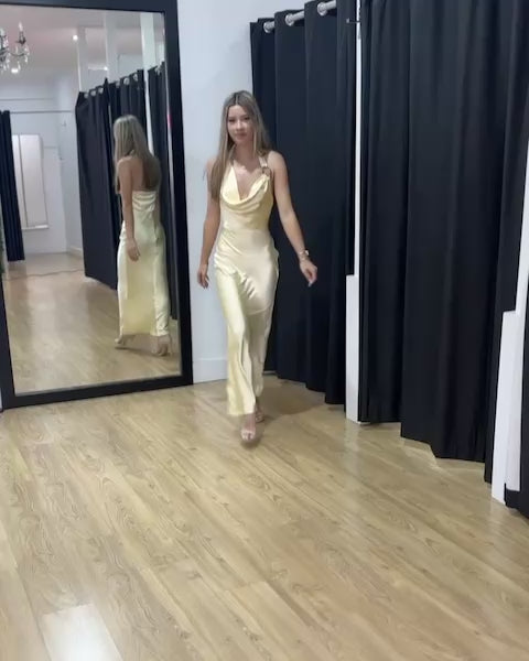 Emelia Satin Maxi Dress Butter Video