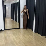 Emelia Satin Maxi Dress Chocolate