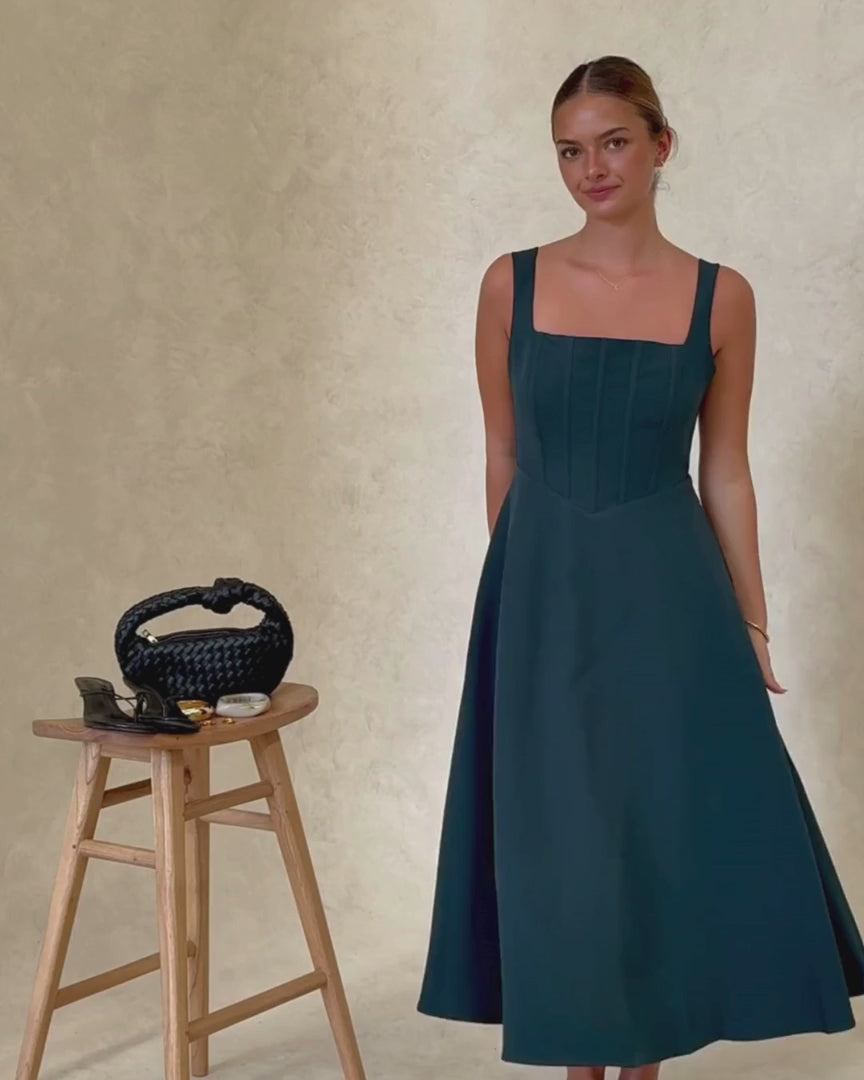 Danielle Midi Dress Green Video