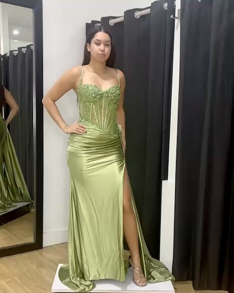 Morgana Corset Gown  Sage Video
