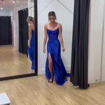 Florenza Satin Corset Gown Cobalt Blue Video