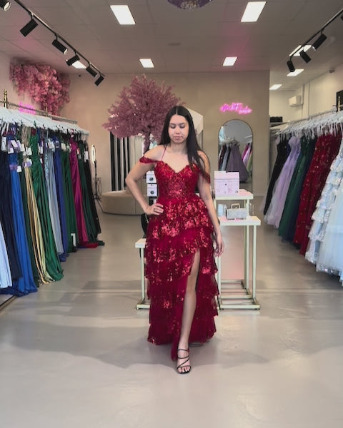 Suki Corset Layered Gown Red Video