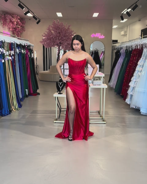 Pixie Corset Lace Gown Red Video