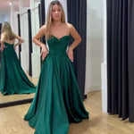 Elise Satin Corset Gown Emerald Video