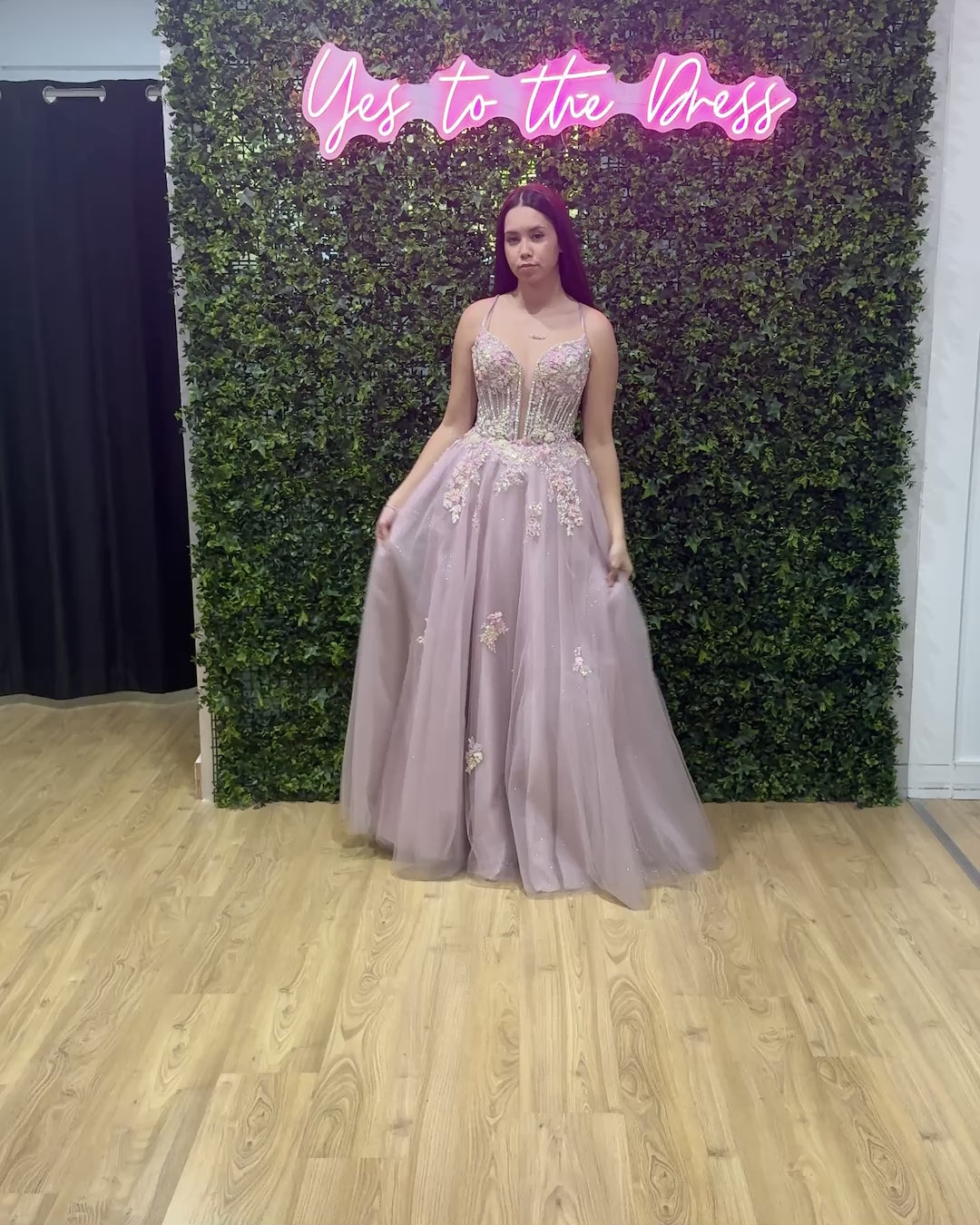 Persephone Floral Tulle Formal Gown - Mauve Video