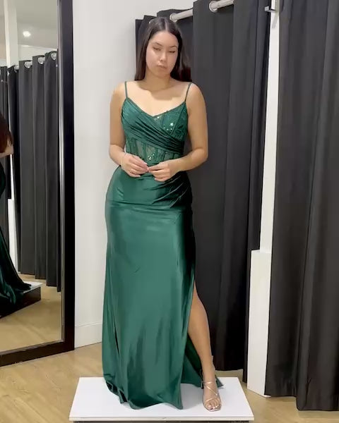 Montana green corset gown video