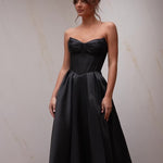 Stella Satin Corset Gown Black Video