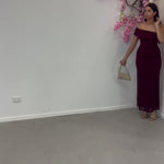Teresa One Shoulder Maxi Dress - Wine Video 