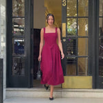 Danielle Midi Corset Dress Wine Video 