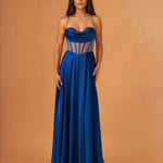 Prudence Corset Gown Cobalt front