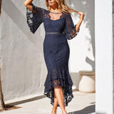 Reyna Lace Midi Dress - Navy