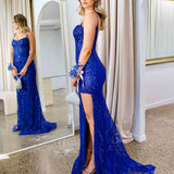 Riley Corset Lace Gown - Royal Blue