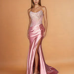 Romana Corset Gown Dusty Rose front