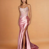 Romana Corset Gown Dusty Rose front