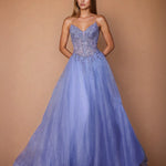 Rosalia Tulle Ball Gown Blue Front