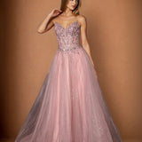Rosalia Tulle Ball Gown Mauve Front