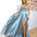 Rosie Strapless Satin Gown - Cadet Blue