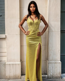 Rowena Corset Gown Yellow Front
