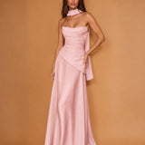 Sabrina Satin Gown - Dusty Pink