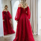 Savannah Off Shoulder Corset Gown - Ruby