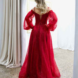 Savannah Off Shoulder Corset Gown - Ruby