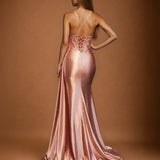 Sirena Corset Gown Dusty Rose Back