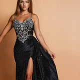 Sirena Corset Gown Black Front