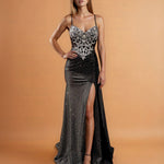 Sirena Corset Gown Black front