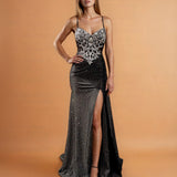 Sirena Corset Gown Black front