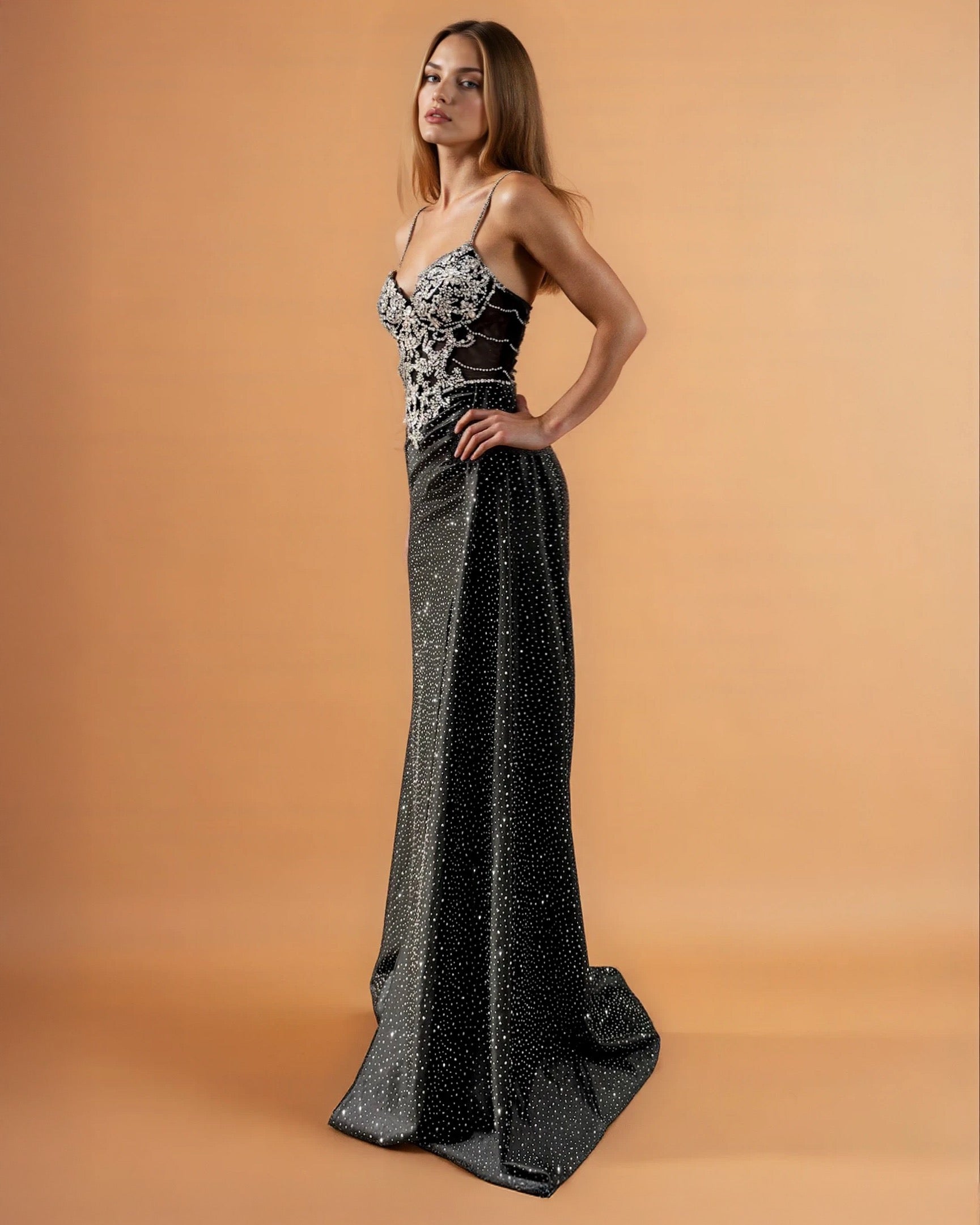 Sirena Corset Gown Black Side