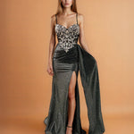 Sirena Corset Gown Black Front