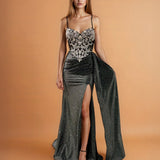 Sirena Corset Gown Black Front