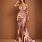Sirena Corset Gown Dusty Rose Front