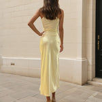 Sky One Shoulder Midi Dress Butter Back