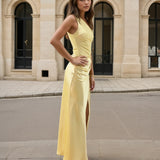 Sky One Shoulder Midi Dress - Butter