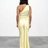 Sky One Shoulder Midi Dress Butter Back