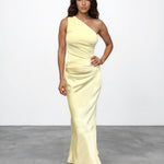 Sky One Shoulder Midi Dress Butter Front