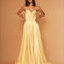 Sloane Satin Corset Gown Lemon front