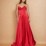 Sloane Satin Corset Gown Red Front