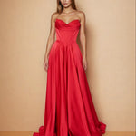 Sloane Satin Corset Gown Red Front