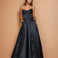 Stella Satin Corset Gown Black front
