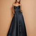 Stella Satin Corset Gown Black front