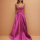 Stella Satin Corset Gown Magenta front