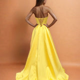 Stella Satin Corset Gown Daffodil Back