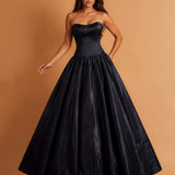 Stephanie Drop Waist Gown Black front