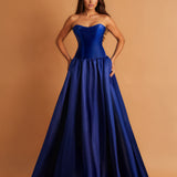 Stephanie Drop Waist Gown Cobalt front
