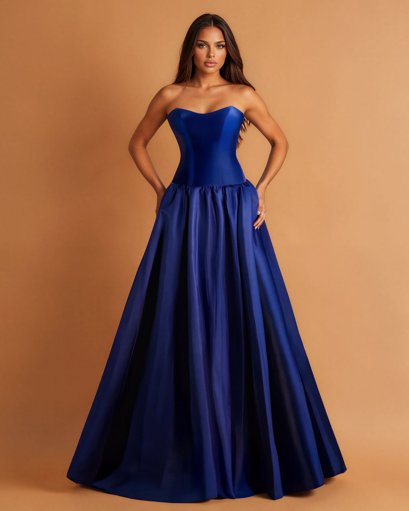 Stephanie Drop Waist Gown Cobalt front