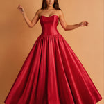 Stephanie Drop Waist Gown Red front