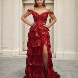 Suki Corset Layered Gown - Red